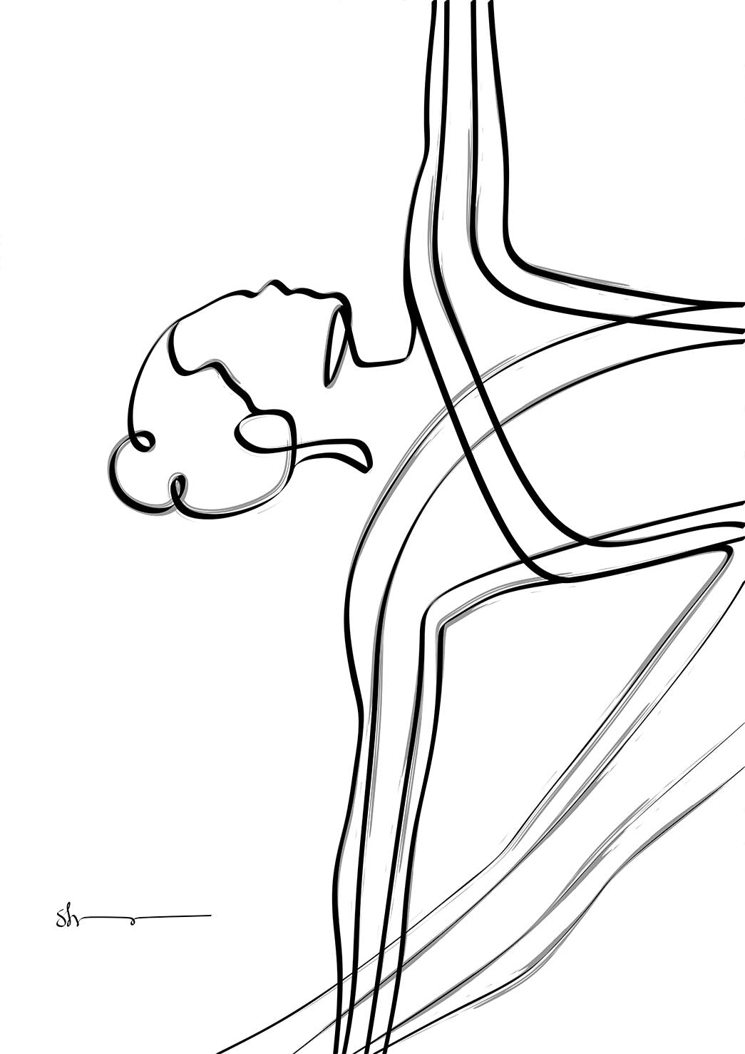 Triangle Pose - Abstract