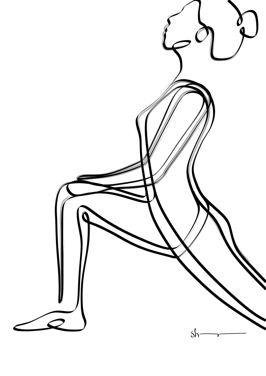 Low lunge Pose - Abstract