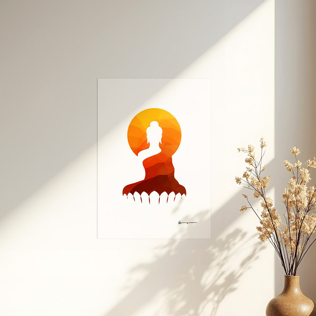 Buddha Silhouette - Colour