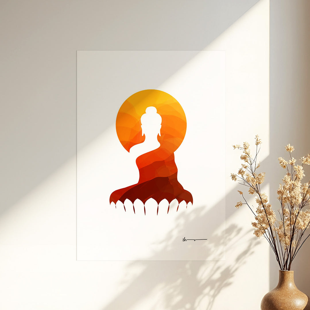 Buddha Silhouette - Colour